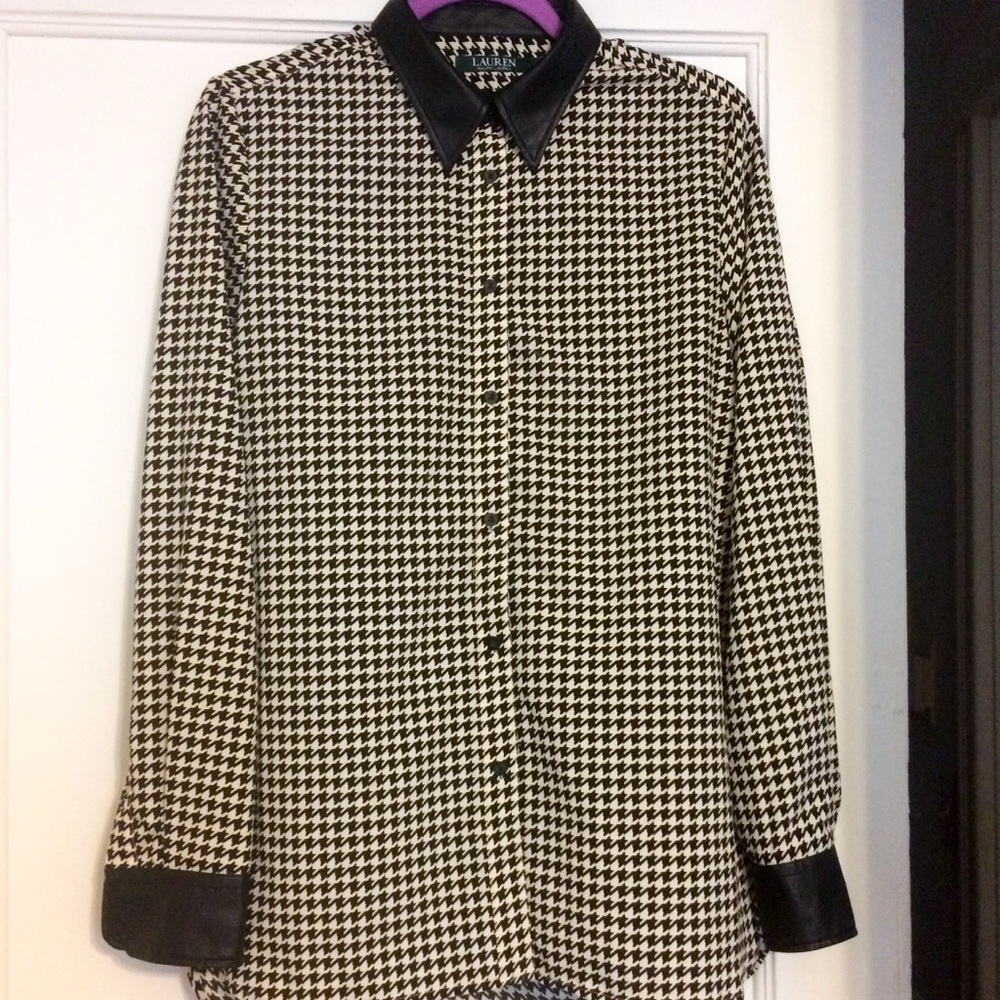 Lauren Ralph Lauren Black and White Button Down Shirt